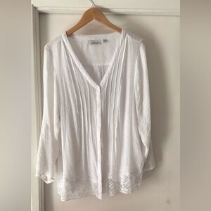 Avenue Ivory Textured Blouse